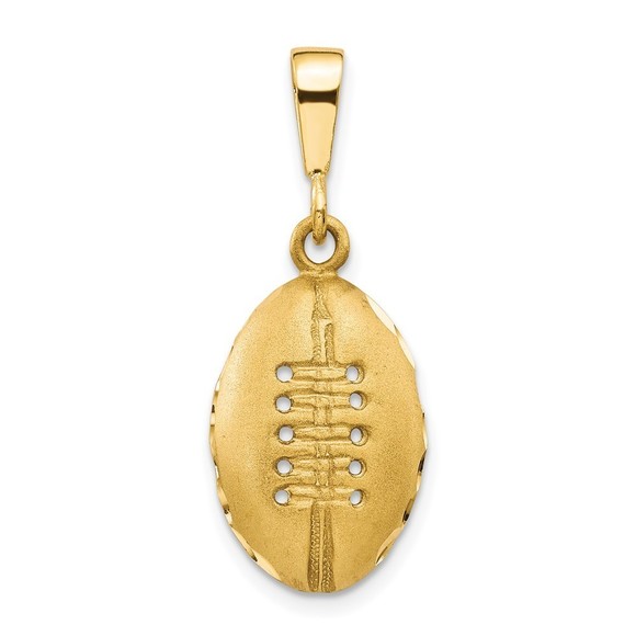 10k Yellow Gold Sports Theme Unisex Football Charm Pendant